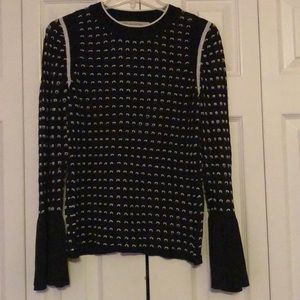 Long sleeve sweater with bell sleeve